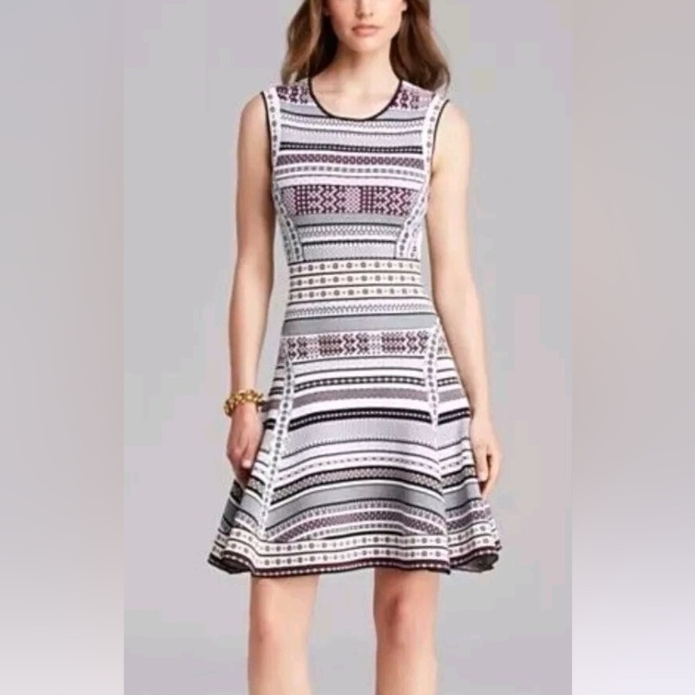 Diane Von Furstenberg Stretchy Eleanor Sleeveless Fit & Flare Jacquard Dress